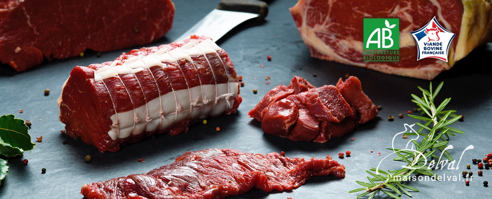 Viande de bœuf biologique - Vente en ligne - Boucherie Maison Delval