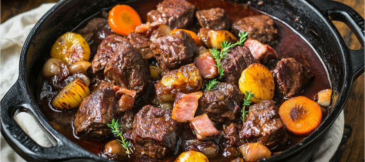 Maison Delval - Recettes - Bœuf bourguignon — La recette traditionnelle